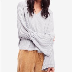 NWOT Free People Bell-Sleeve Thermal Top